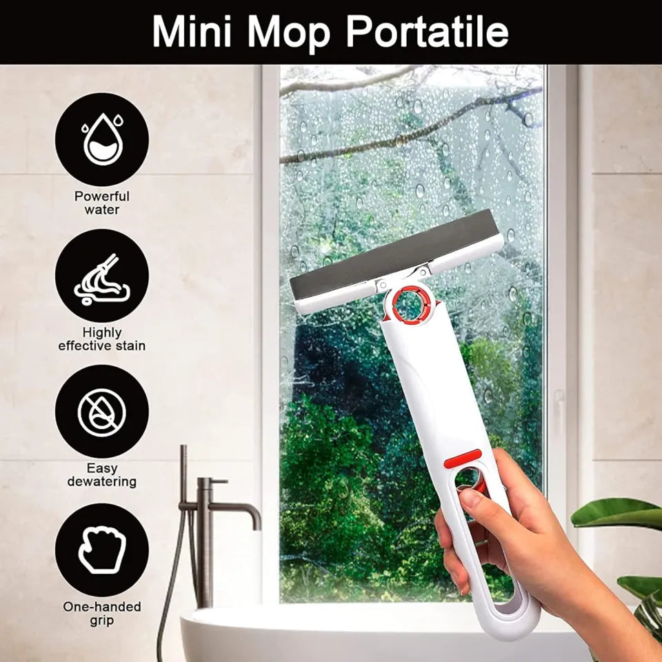 Portable Mini Mop Mini Squeeze Mop Folding Car Window Wall Cleaner Mini Sponge Mop Car Cleaning Mop | Mini Mop Self Squeeze Mini Mop Cleaner for Kitchen Floor Cleaner Mop, Plastic