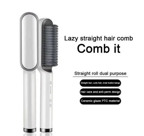Random Color Hair Straightener Brush Curling Comb 2 In 1 Hair Hot Comb Anti-Scald Hair Straightener Brush For Girls Electric Heated Hair Styler Tool, Travel, Professional Salon at Home