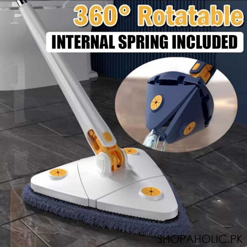 °360 Rotating Triangle Twister Mop: Effortlessly Clean with Triangular Mop Head, Auto-twisting Water Feature for Easy Cleaning
