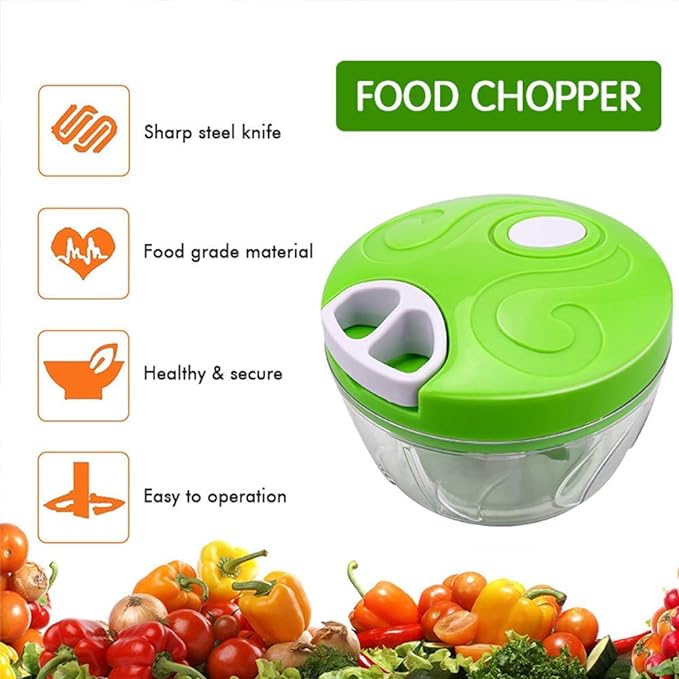 Mini Speedy Chopper Manual Hand Pull Vegetable & Meat Mini Turbo Cutter