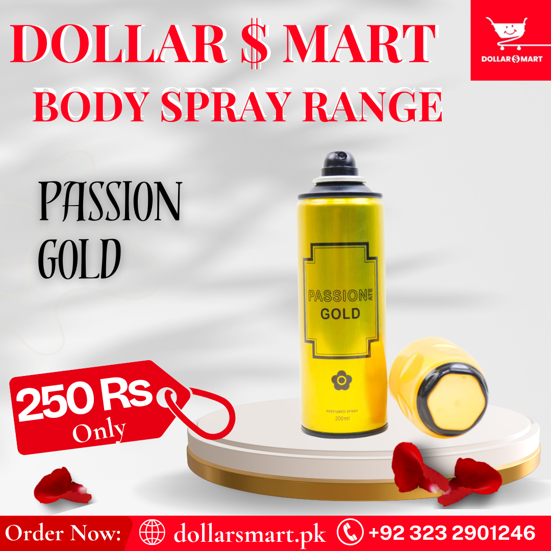 PASSIONATE GOLD Body Spray – For Men & Women