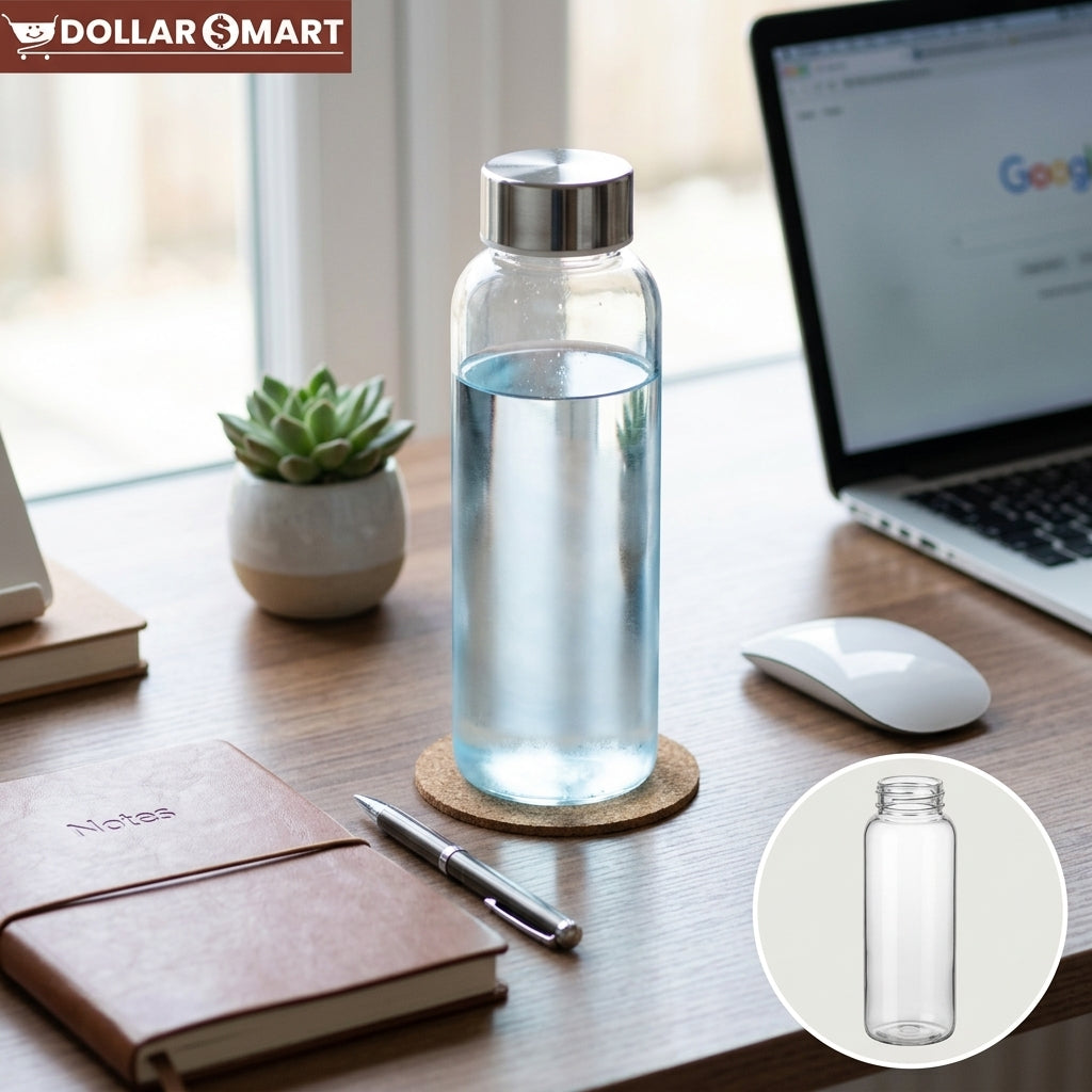 Glass Bottle with Silver Cap
