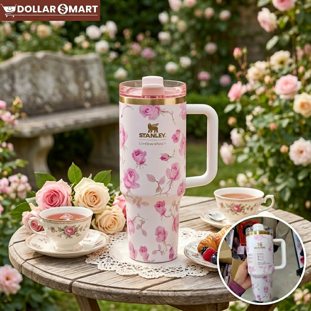 Flower Printed Stanley Tumbler