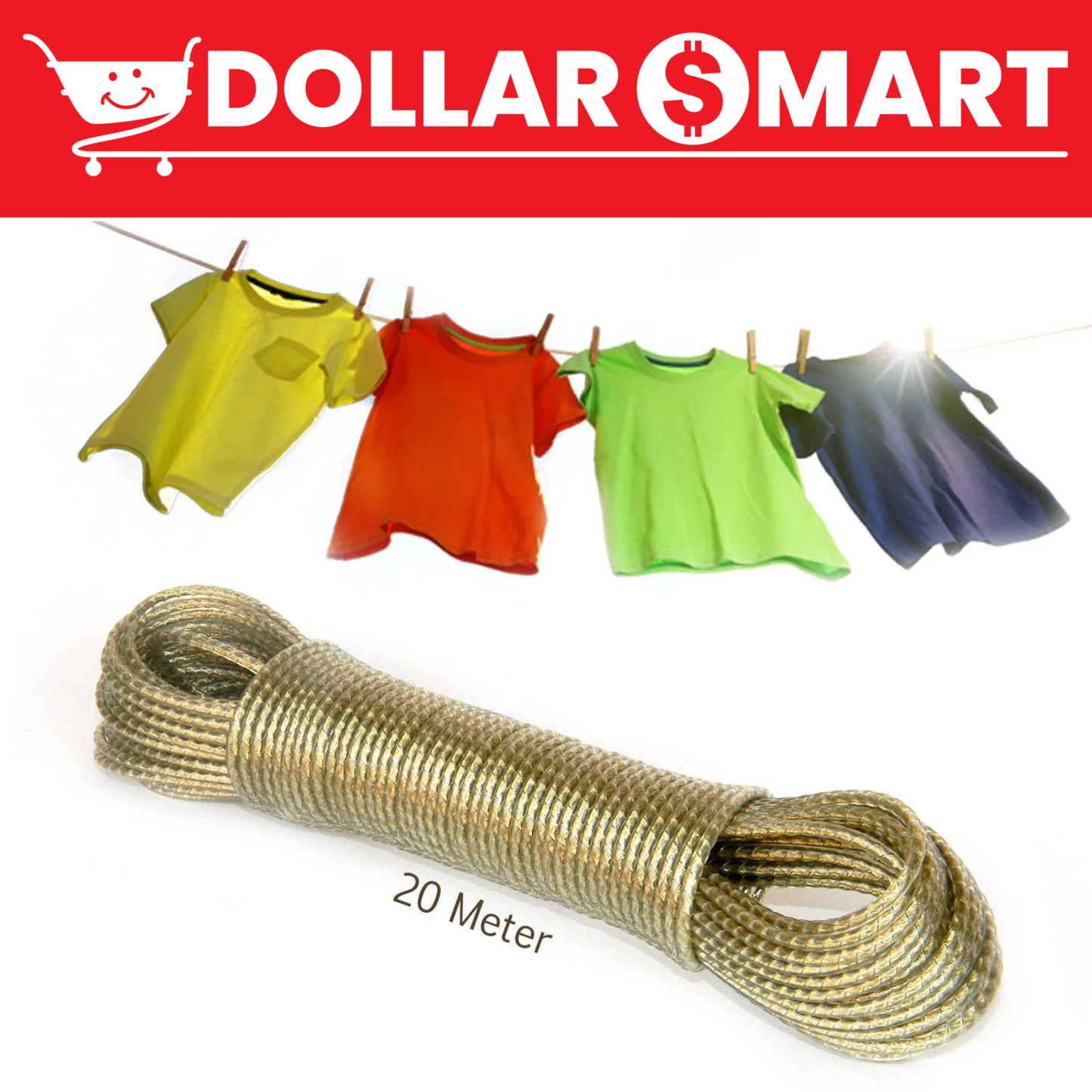20 Meters Strong Wet Cloth Laundry Rope Coated Metal Cloth Drying Wire