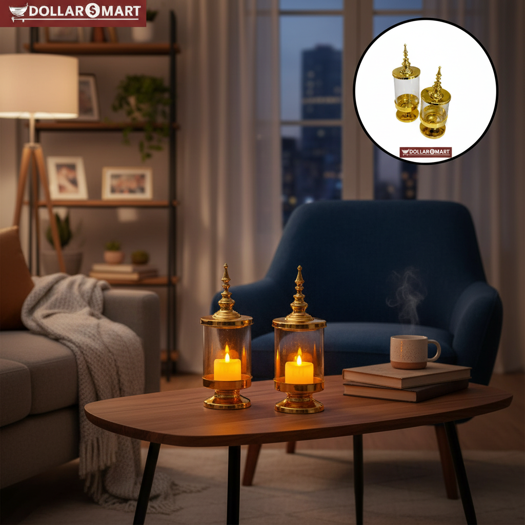 Golden Candle Holders 2 pcs