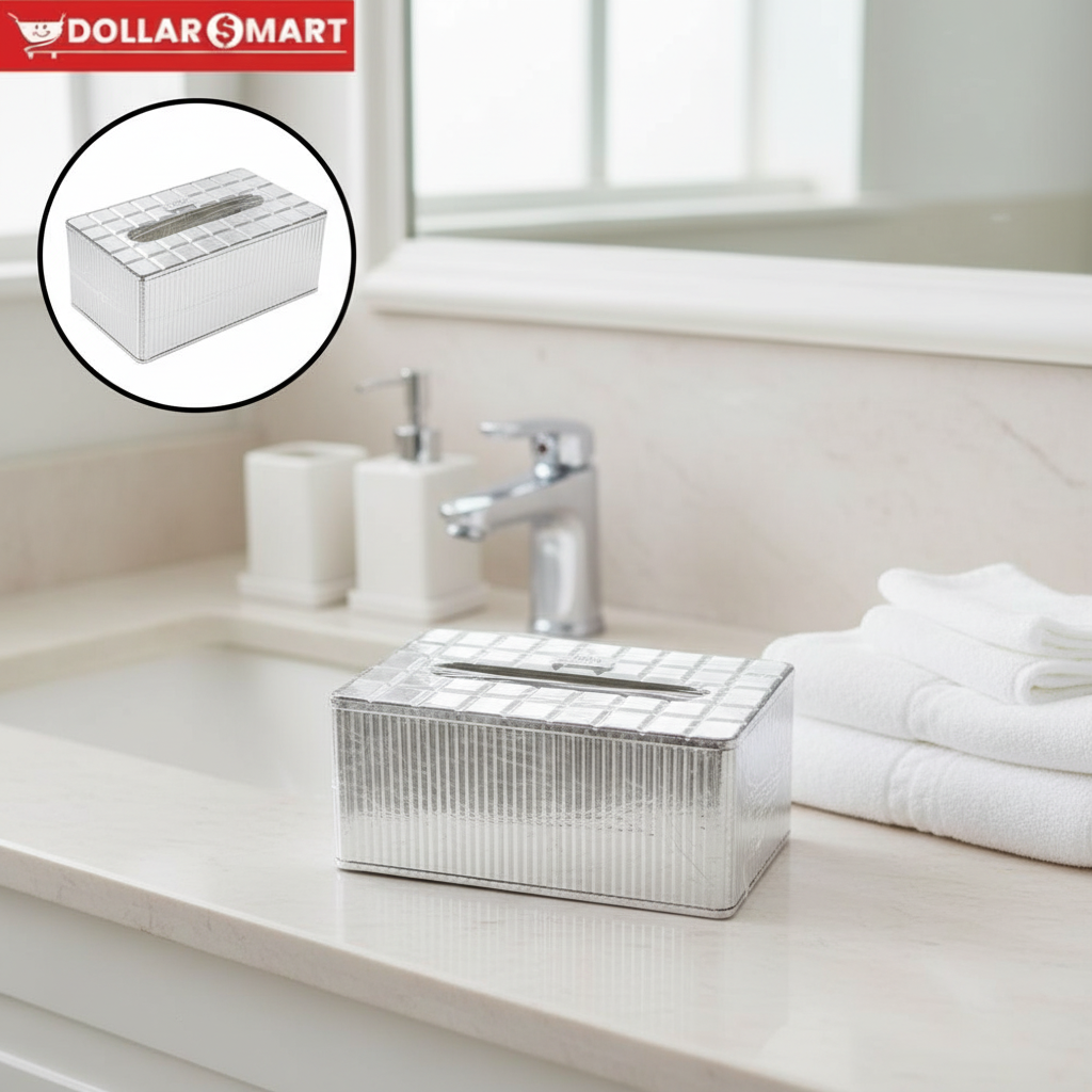 Silver Tissue Box - Modern Tissue Dispenser