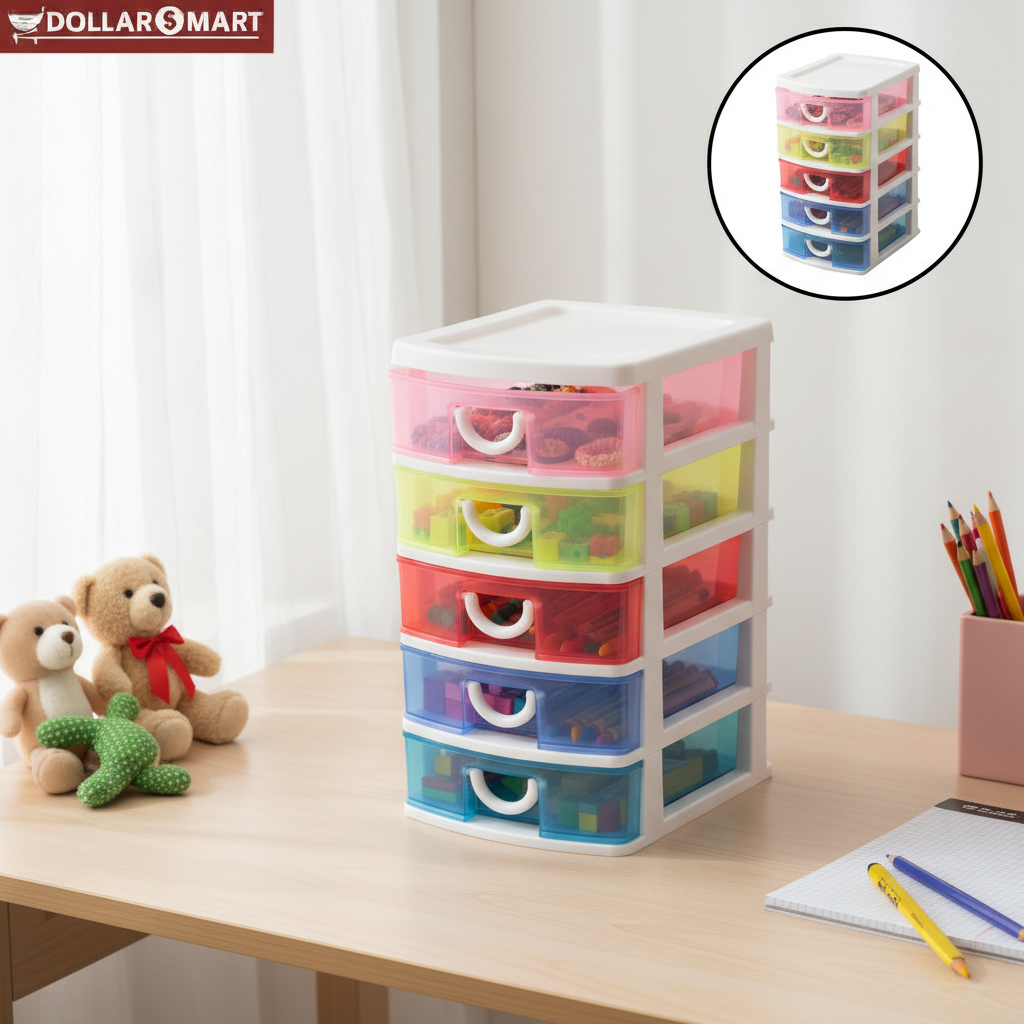 6 drawer organizer in bedroom with clothes and accessories
