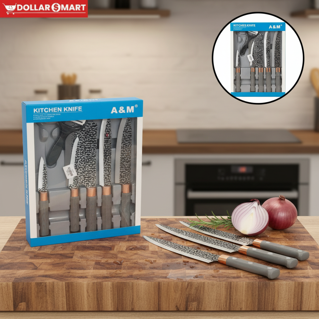 A&M Kitchen Knife Set 6 PCS - Detail of Edge and Material