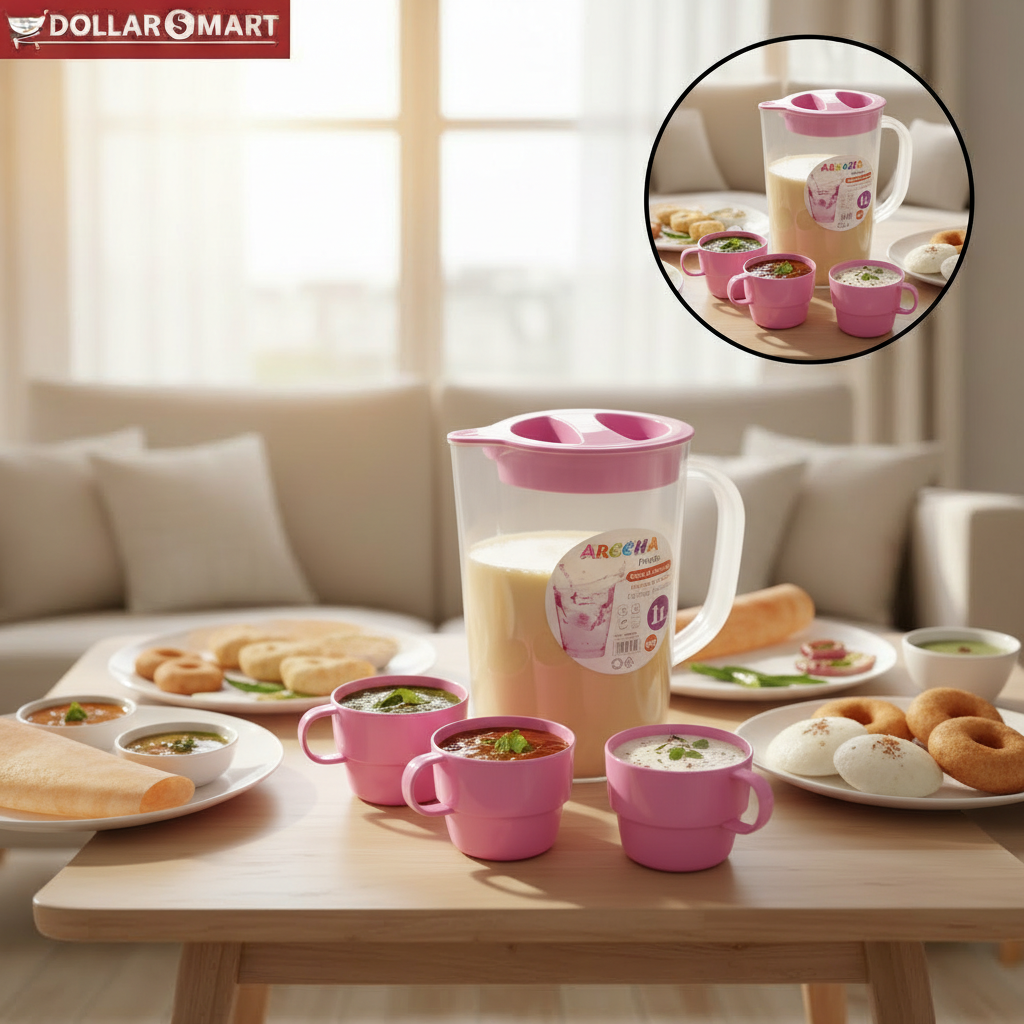 Multicolor Water Jugs and Cups 5 in 1