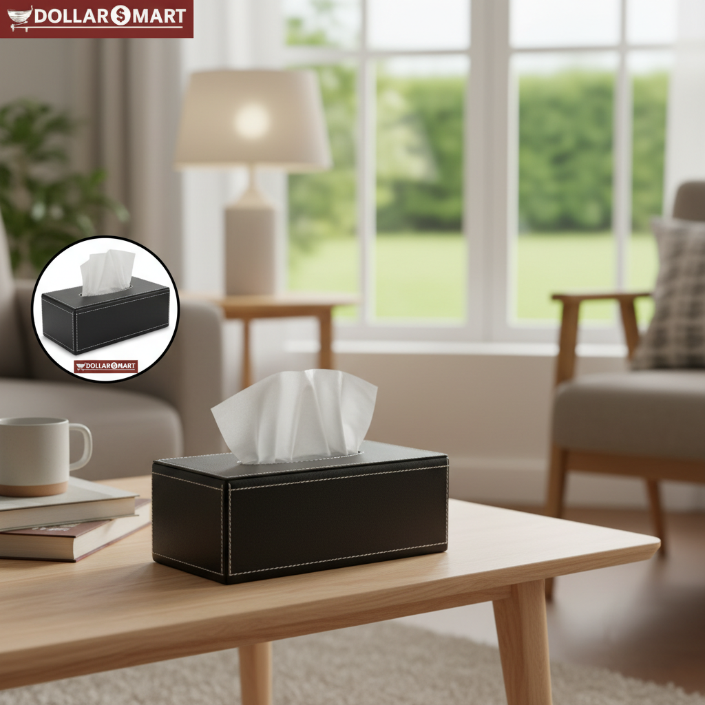 Leather Covered Tissue Box