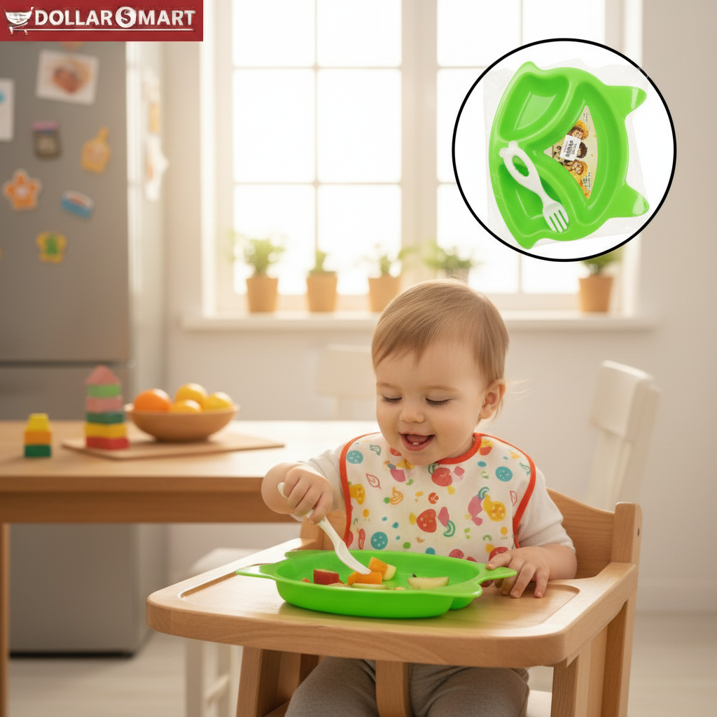Baby Cat Tray with Fork 1 Pcs