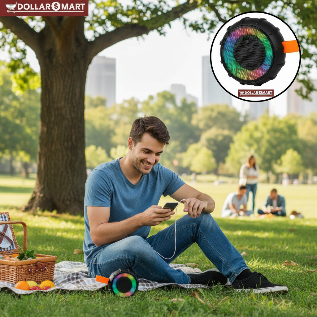 10W Waterproof Bluetooth Speaker RGB with rechargeable battery for up to 6 hours of playtime