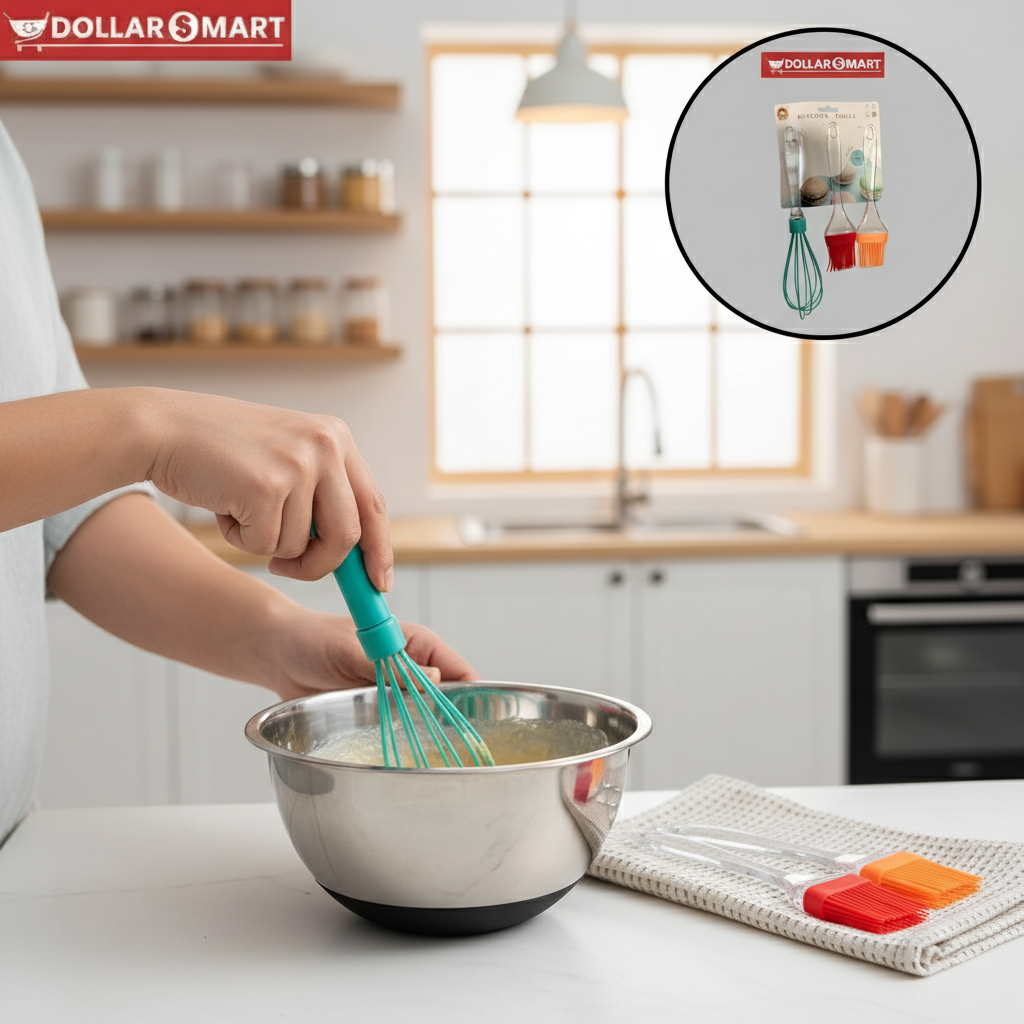 Silicone Wisk and brush 3 Pcs