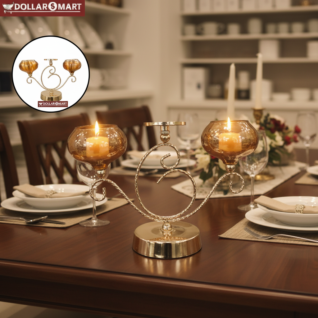 Golden Candle Holder