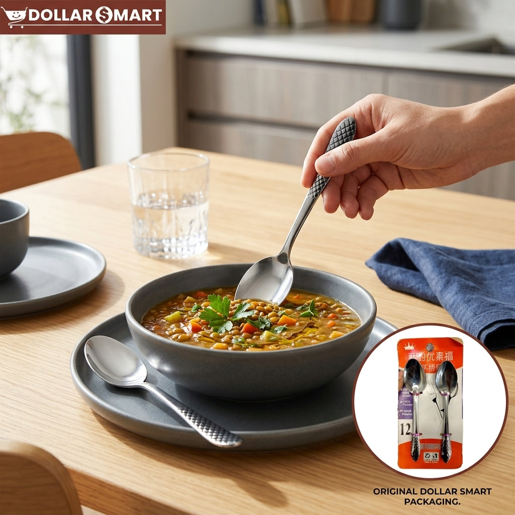 Steel Spoon 12 pcs - Dollar$ Mart
