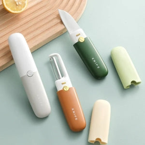 2-in-1 Peeler and Cutter Fruit Knife, Portable Dual Head Vegetable Peeler, Peeler Vegetable Peeler Double Planing Grater Kitchen Accessories Cooking Tools Ultra Sharpe kitchen knife for multipurpose best for cutting fruits vegetables salad meat & chicken