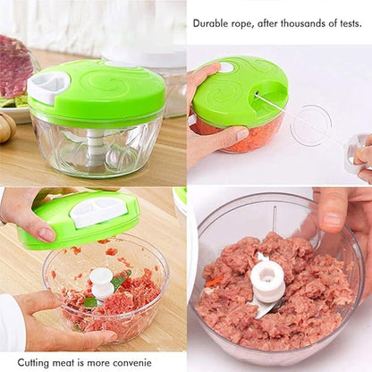 Mini Speedy Chopper Manual Hand Pull Vegetable & Meat Mini Turbo Cutter