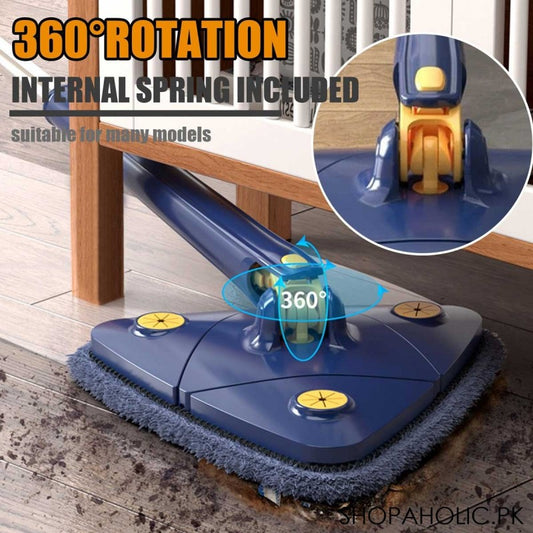 °360 Rotating Triangle Twister Mop: Effortlessly Clean with Triangular Mop Head, Auto-twisting Water Feature for Easy Cleaning