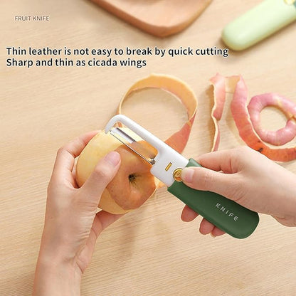 2-in-1 Peeler and Cutter Fruit Knife, Portable Dual Head Vegetable Peeler, Peeler Vegetable Peeler Double Planing Grater Kitchen Accessories Cooking Tools Ultra Sharpe kitchen knife for multipurpose best for cutting fruits vegetables salad meat & chicken