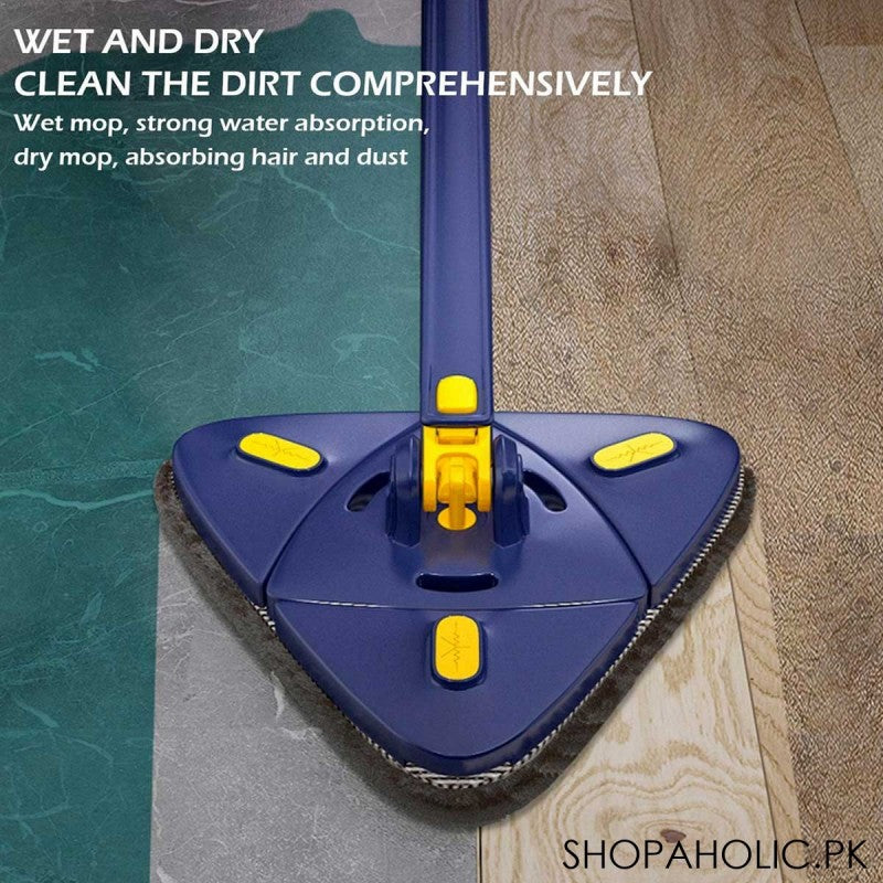 °360 Rotating Triangle Twister Mop: Effortlessly Clean with Triangular Mop Head, Auto-twisting Water Feature for Easy Cleaning