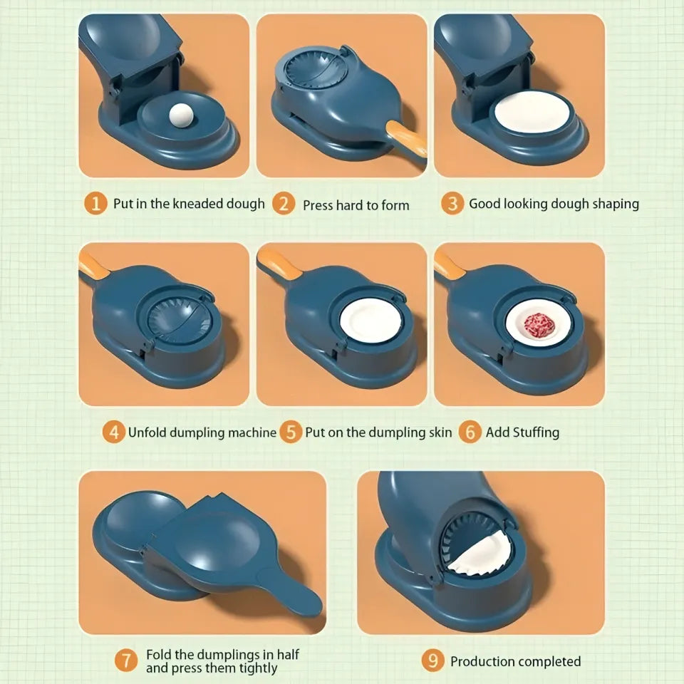 New Original Dumpling Samosa maker, 2-in-1 Manual Dumpling Maker Mould, Manual Press, Kitchen Dumpling Making Tool.
