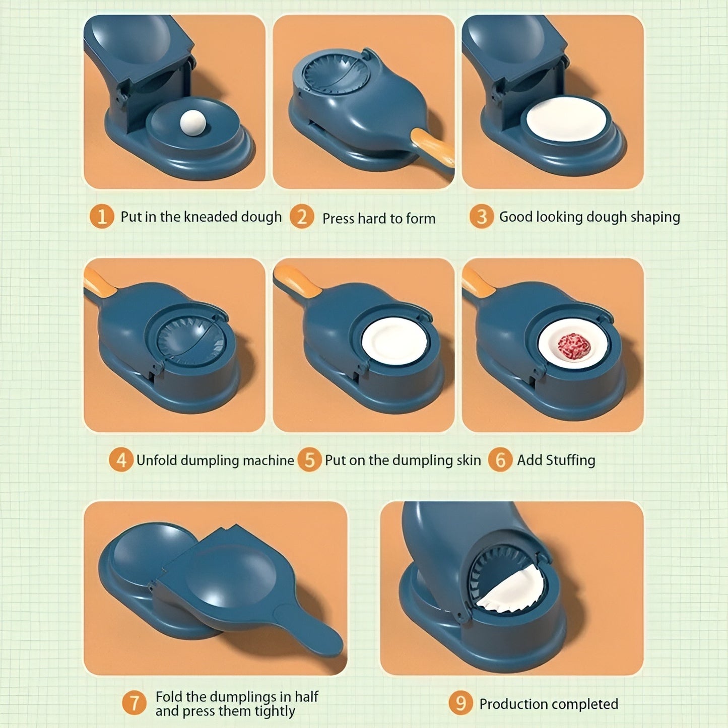 New Original Dumpling Samosa maker, 2-in-1 Manual Dumpling Maker Mould, Manual Press, Kitchen Dumpling Making Tool.