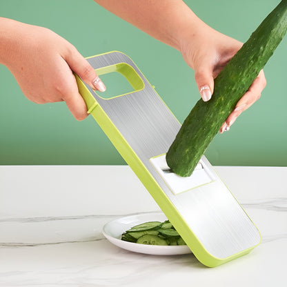 iFlashDeal Vegetable Sli-cer Cu-tter Gra-ter Cho-pper Food S-licer Dic-er Hand Gu-ard Set Kitchen Manual Sli-cer Kitchen Tool Accessories Stainless Steel Rust-Free Bla-des with 5 Removable Bla-des and Storage Box