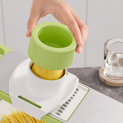 iFlashDeal Vegetable Sli-cer Cu-tter Gra-ter Cho-pper Food S-licer Dic-er Hand Gu-ard Set Kitchen Manual Sli-cer Kitchen Tool Accessories Stainless Steel Rust-Free Bla-des with 5 Removable Bla-des and Storage Box