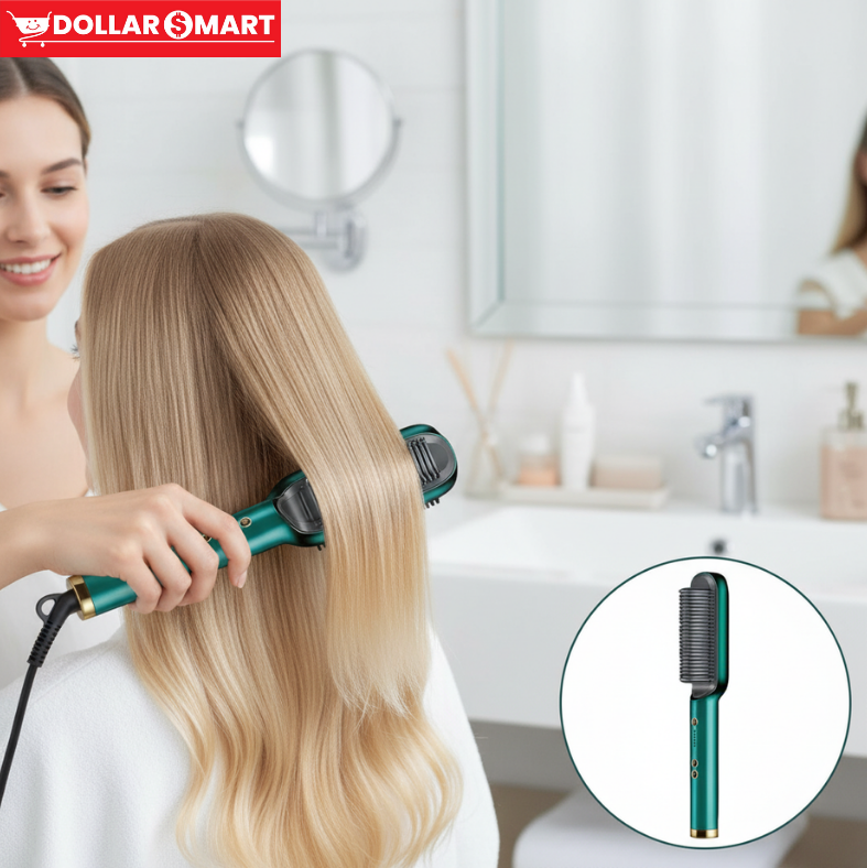 Hair Straightener Brush Curling Comb 2 In 1 Hair Hot Comb