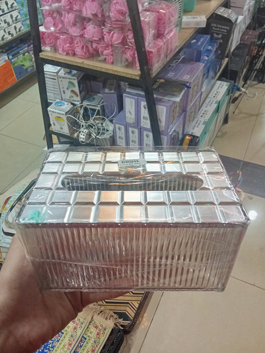 Silver Tissue Box - Modern Tissue Dispenser