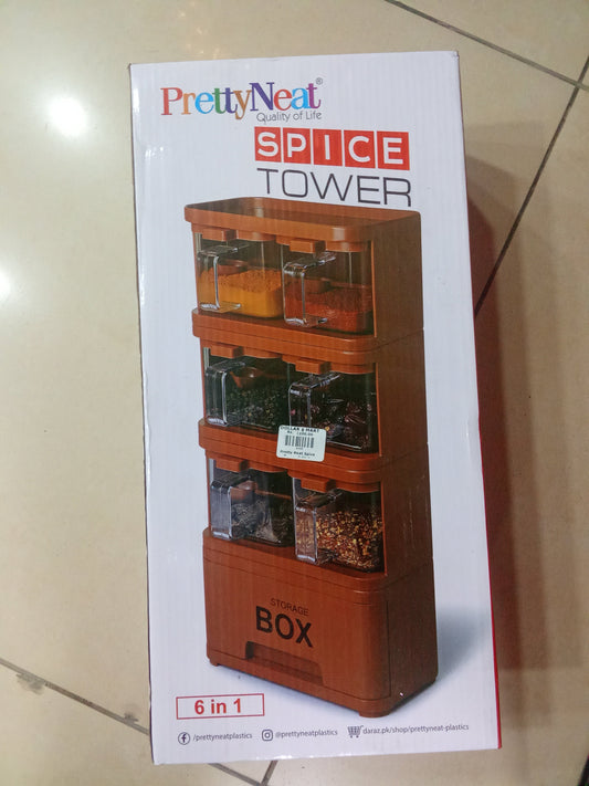6-in-1 Pretty Neat Spice Tower - Rotating Storage