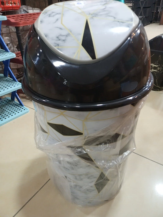 Marble Design Dustbin Square With Lid