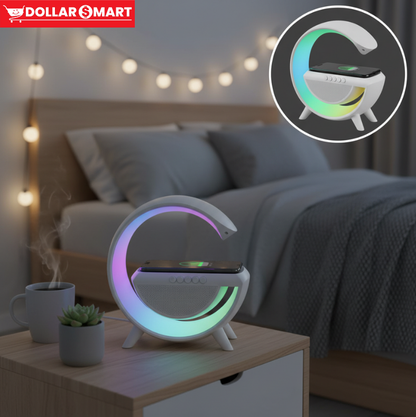 Multi-functional lamp with built-in speaker and charging station