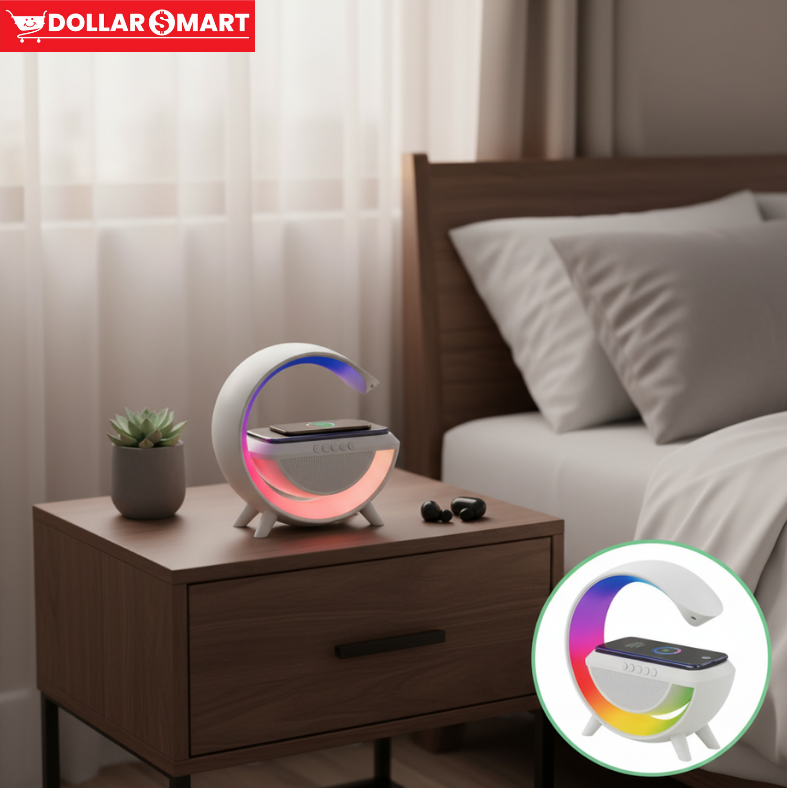 Wireless charging device with LED light and speaker