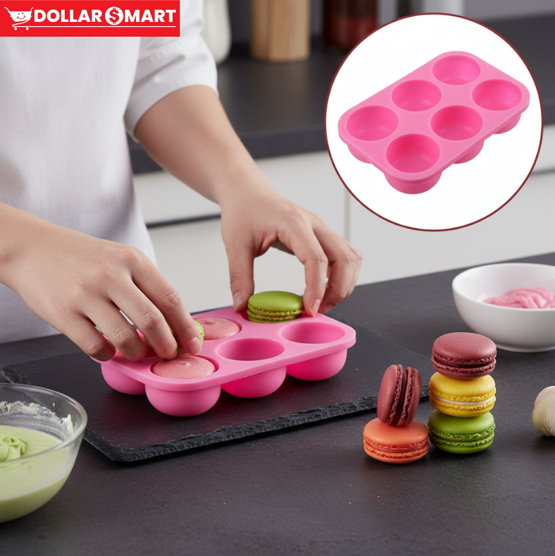 Close-up of 6-Cavity Oval Silicone Soap Mold