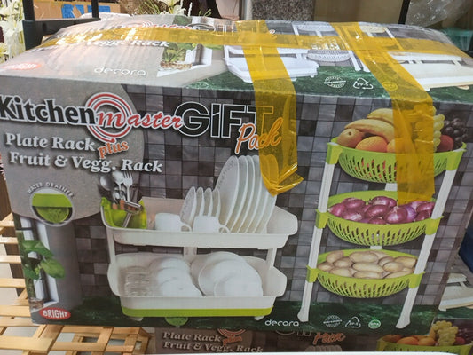 PLATE STAND AND FRUIT BASKET SET