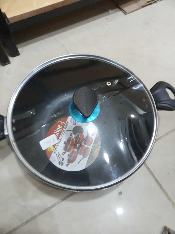 Non-Stick Karahi with Lid 30CM - Durable & Easy-to-Clean Cookware