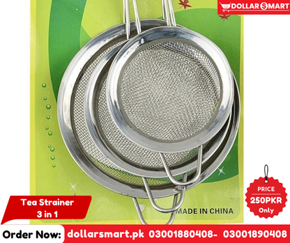 Steel Tea Strainer - Pack of 3