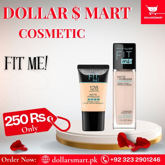 Fit Me Matte & Poreless Liquid Foundation 18ml Tube - 128 Warm Nude - For Normal to Oily Skin