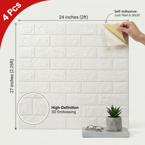 Pack of 4 Brick Sheet for Wall