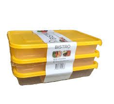 Bistro Plastic Container Pack Of 3 - Meal Prep Kit
