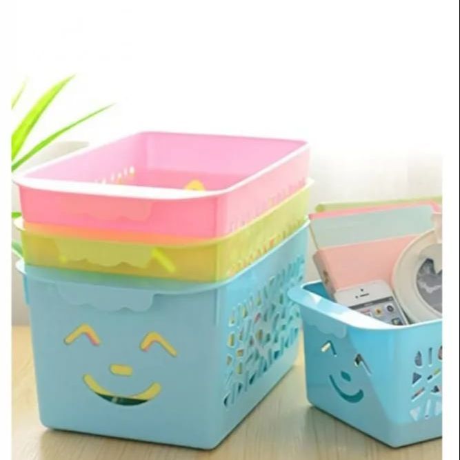 Smiley Basket With Cap - Playful Storage