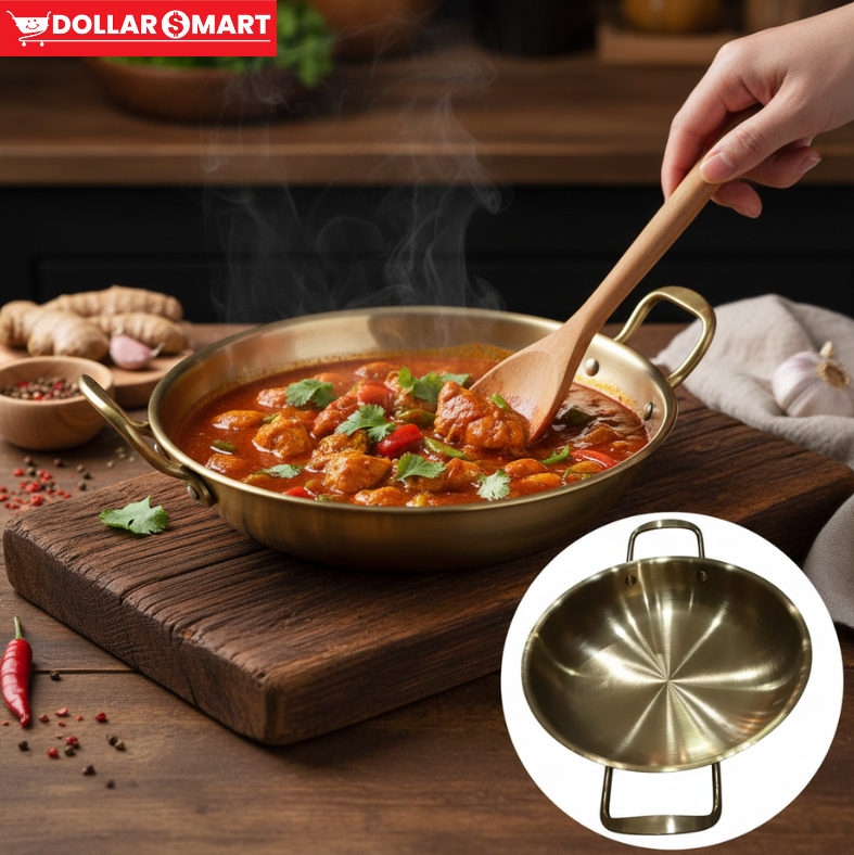 Golden Karahi 22CM - Elegant & Durable Cookware for Special Occasions