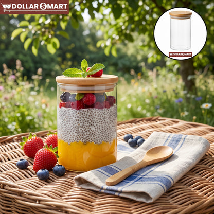 Small Glass Jar with Lid for Kitchen Storage