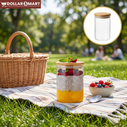 Small Glass Jar with Lid for Kitchen Storage