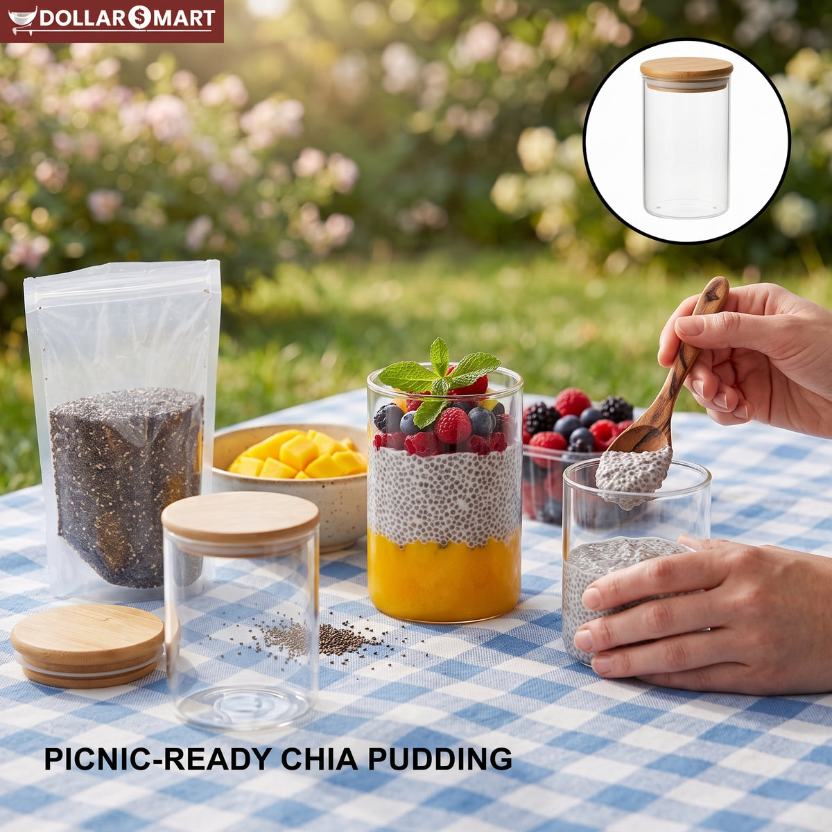 Small Glass Jar with Lid for Kitchen Storage
