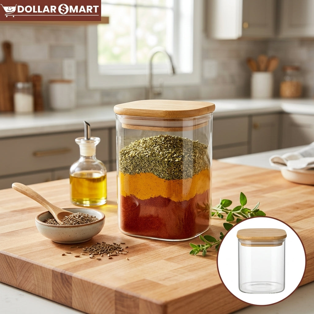 Glass Spice Food Jar square