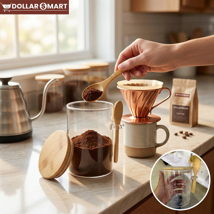 Glass Spice Food Jar with spoon Round/Medium