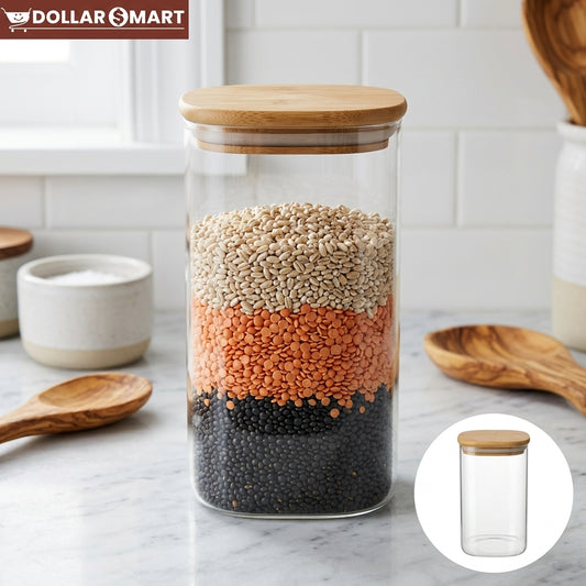 Glass Spice Food Jar Square Large