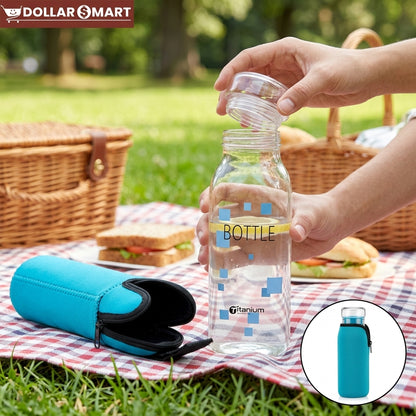 Glass Bottle with Pouch